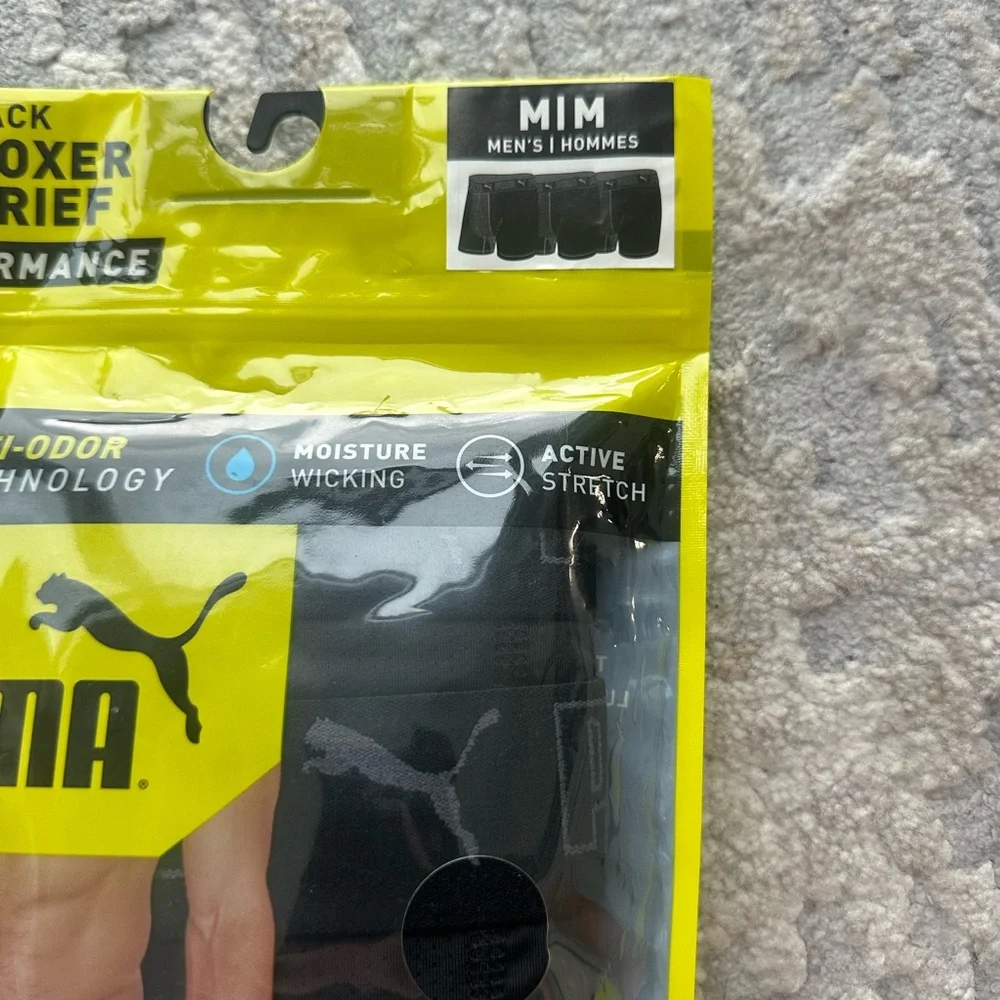 Puma‎ Men's Boxer Briefs 3 Pack Black Comfort Stretch Waistband  Underwear